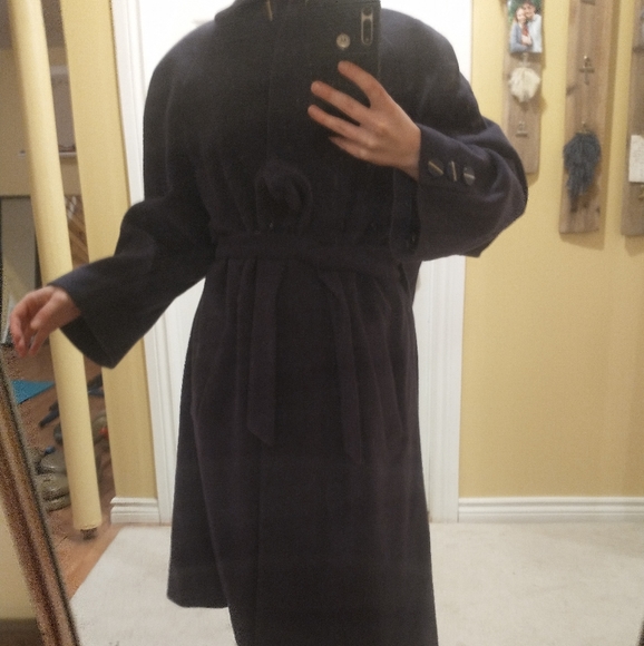 Deep Blue Oversized Coat - Picture 3 of 3